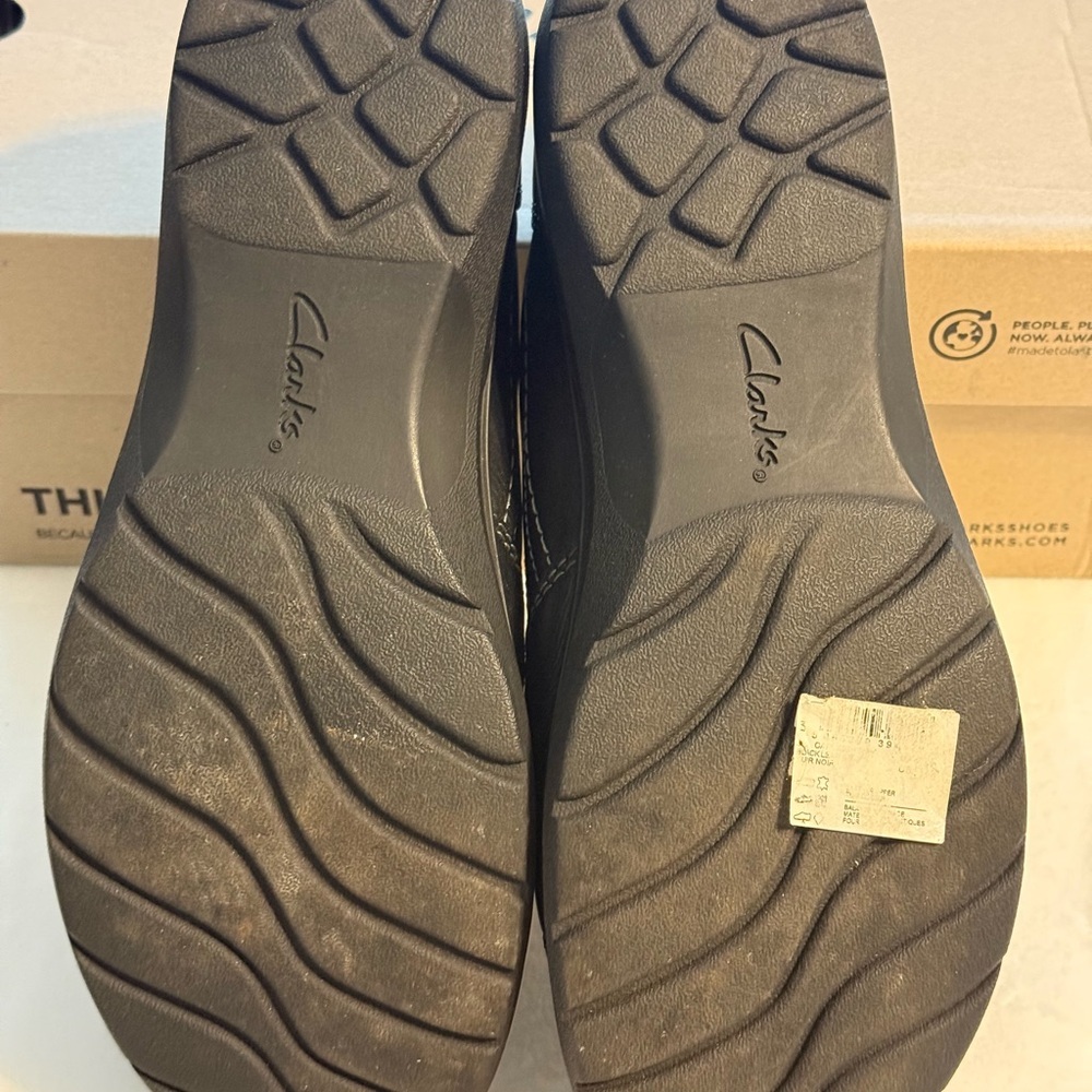 New in box Clark’s Carleigh Ray Black Leather Women’s Shoes. Size 11 Medium - Picture 5 of 8